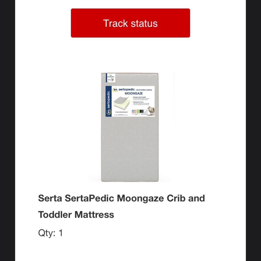 Serta SertaPedic Moongaze Crib/Toddler Mattress.